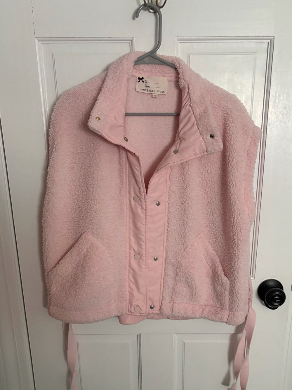 Pink Sherpa Vest